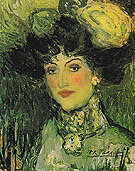 Woman with an Elaborate Coiffure The Plumed Hat 1901 - Pablo Picasso reproduction oil painting