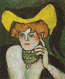 Woman Wearing a Necklace of Gems 1901 - Pablo Picasso reproduction oil painting