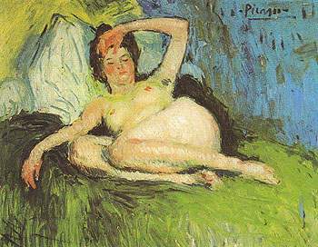 Jeanne Female Nude 1901 - Pablo Picasso reproduction oil painting