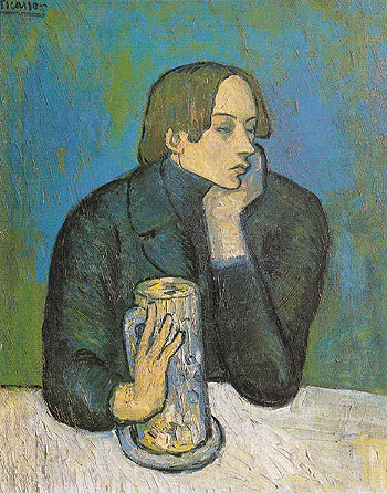 Portrait of Jaime Sabartes The Glass of Beer 1901 - Pablo Picasso reproduction oil painting