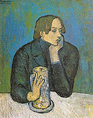 Portrait of Jaime Sabartes The Glass of Beer 1901 - Pablo Picasso reproduction oil painting