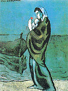 Mother and Child on the Seashore 1902 - Pablo Picasso reproduction oil painting