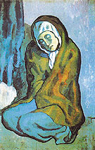 Crouching Beggar 1902 - Pablo Picasso reproduction oil painting