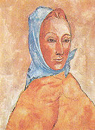Portrait of Fernande Olivier with a Kerchief on her Head 1906 - Pablo Picasso reproduction oil painting