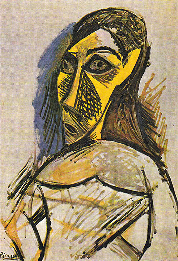 Female Nude Study for Les Demoiselles dAvignon 1907 - Pablo Picasso reproduction oil painting