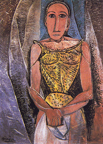 Woman in Yellow 1907 - Pablo Picasso reproduction oil painting