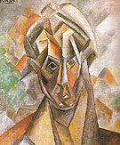Head of a Woman against Mountains 1909 - Pablo Picasso