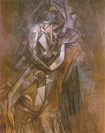 Seated Woman in an Armchair 1910 - Pablo Picasso reproduction oil painting