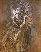 Seated Woman in an Armchair 1910 - Pablo Picasso reproduction oil painting