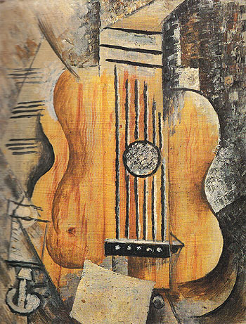 Guitar I love Eve 1912 - Pablo Picasso reproduction oil painting