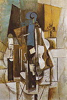 Violin at a Cafe-1913 - Pablo Picasso reproduction oil painting