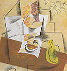 Glass and Sliced Pear on a Table 1914 - Pablo Picasso