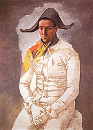 Seated Harlequin The Painter Jacinto Salvado 1923 - Pablo Picasso reproduction oil painting