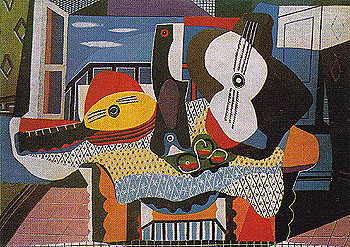 Mandolin and Guitar 1924 - Pablo Picasso reproduction oil painting