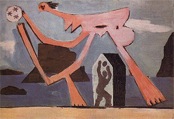 Ballplayers on the Beach 1928 - Pablo Picasso reproduction oil painting