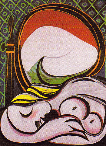 Girl Before a Mirror 1932 - Pablo Picasso reproduction oil painting