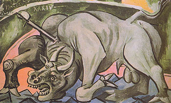 Dying Bull 1934 - Pablo Picasso reproduction oil painting