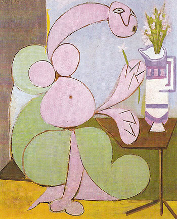 Woman with Bouquet Flowers 1936 - Pablo Picasso reproduction oil painting