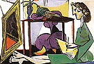Interior with a Girl Drawing 1935 - Pablo Picasso reproduction oil painting