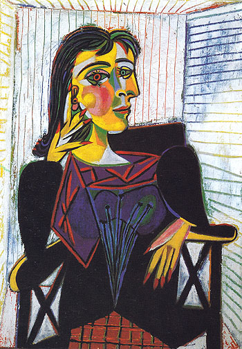 Portrait of Dora Maar Seated 1937 - Pablo Picasso reproduction oil painting