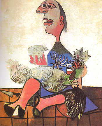 Woman with Cockerel 1938 - Pablo Picasso reproduction oil painting