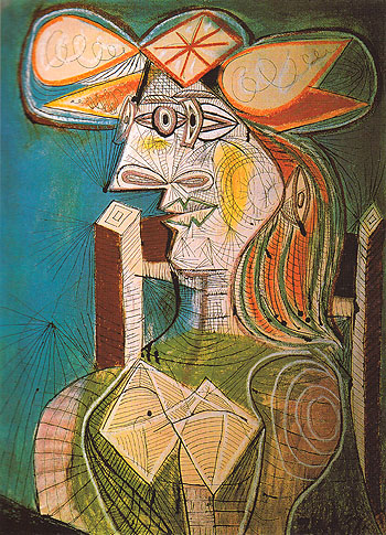 Seated Woman 1938 - Pablo Picasso reproduction oil painting