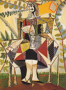 Seated Woman in a Garden 1938 - Pablo Picasso reproduction oil painting