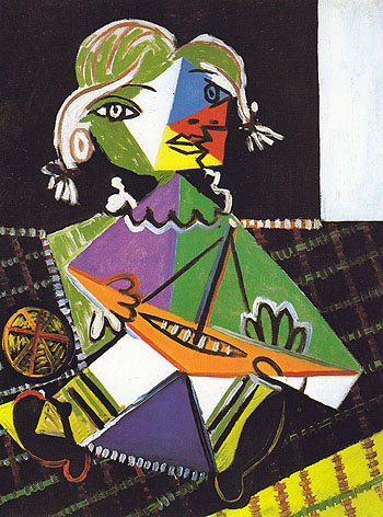 Maya with a Boat 1938 - Pablo Picasso reproduction oil painting