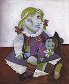 Portrait of Maya with her doll 1938 - Pablo Picasso reproduction oil painting