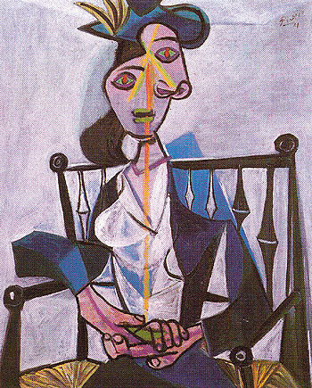 Seated Woman Dora Maar 1941 - Pablo Picasso reproduction oil painting