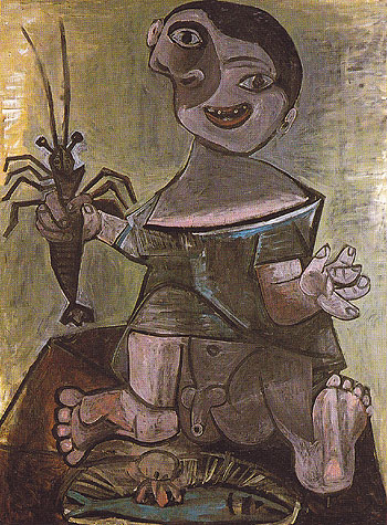 Boy with Lobster 1941 - Pablo Picasso reproduction oil painting
