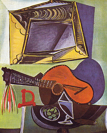Still Life with Guitar 1942 - Pablo Picasso reproduction oil painting