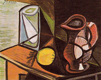 Glass and Pitcher 1944 - Pablo Picasso reproduction oil painting