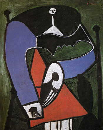 Seated Woman in an Armchair 1948 - Pablo Picasso reproduction oil painting