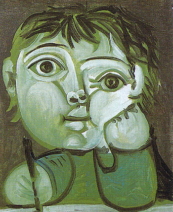 Claude Writing 1951 - Pablo Picasso reproduction oil painting