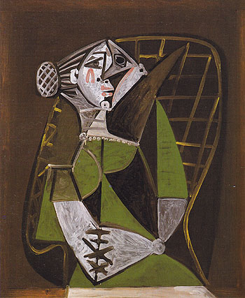 Seated Woman with a Bun 1951 - Pablo Picasso reproduction oil painting