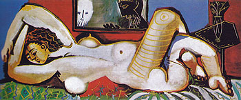 Great Reclining Nude The Voyeurs 1955 - Pablo Picasso reproduction oil painting