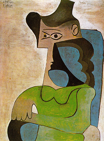 Seated Woman with Hat 1961 - Pablo Picasso reproduction oil painting