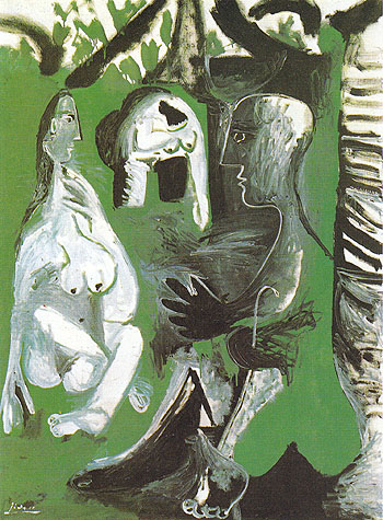 Le Dejeuner sur Iherbe 570 1961 - Pablo Picasso reproduction oil painting
