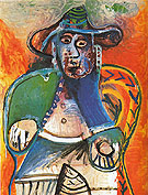 Seated Old Man 1970 - Pablo Picasso reproduction oil painting