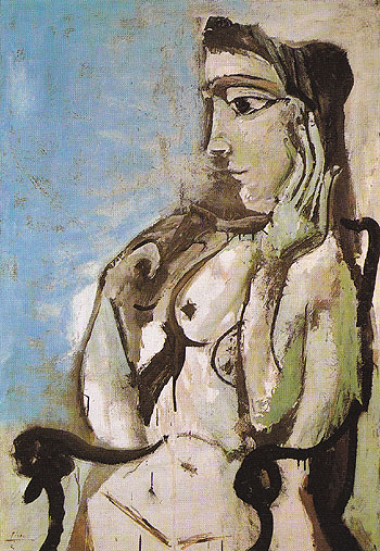 Nude in an Armchair 1964 - Pablo Picasso reproduction oil painting