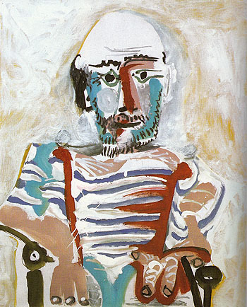 Seated Man Self Portrait 1965 - Pablo Picasso reproduction oil painting