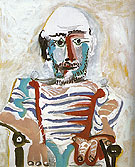 Seated Man Self Portrait 1965 - Pablo Picasso reproduction oil painting