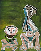 Flute Player and Watermelon Eater 1965 - Pablo Picasso reproduction oil painting