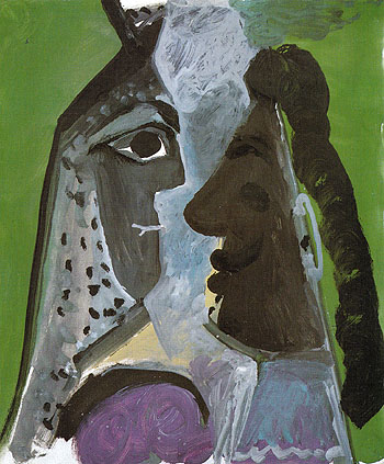 Head of a Woman and Head of a man 1967 - Pablo Picasso reproduction oil painting