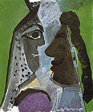 Head of a Woman and Head of a man 1967 - Pablo Picasso reproduction oil painting