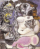 Nude Manand Woman 1967 - Pablo Picasso reproduction oil painting