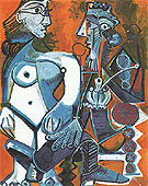 Nude and Smoker 1968 - Pablo Picasso reproduction oil painting