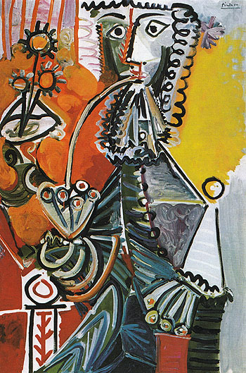 Musketeer with Pipe and Flowers 1968 - Pablo Picasso reproduction oil painting