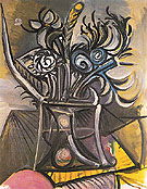 Vase of Flowers on a Table 1969 - Pablo Picasso reproduction oil painting